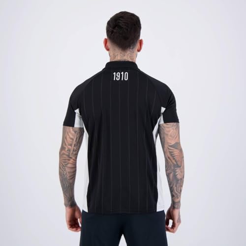 Camisa Corinthians Polo Emboss - Masculino (BR, Alfa, M, Regular, Preto)