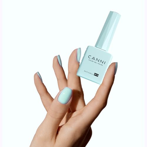 Image of CANNI Mint Green Gel Nail Polish, 1Pcs Light Pastel Green Gel Polish Lime Mint Color Soak Off U V Nail Manicure Salon DIY at Home