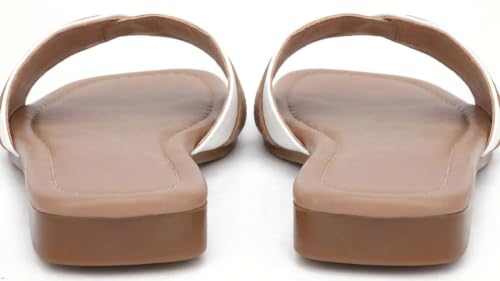 Image of Women's Square Toe Buckle Strap Flat Slides