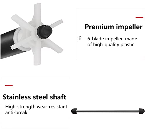 WANGCL Submersible Pump Rotor Impeller with Shaft and Bearing 2.5m Replacement Magnetic Filter, Silver - Image 3