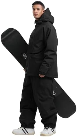 GSOU SNOW Mens Ski Jacket and Pants Set Ski Suit Snowboard Bibs S...
