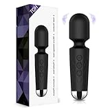 Vibration für Frauen Vibrator Massagestab Massager,Elektrischer Handheld Kabelloses Handmassagegerät,Stab-Massager aus Weiches Silikon mit 20 Different Vibration