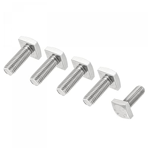 Image of uxcell Square Head Bolt, 5pcs M10x25mm Fully Thread 304 Stainless Steel Grade C Square Machine Screws