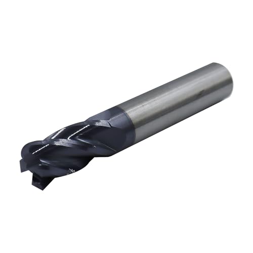 Image of 1 /2in Solid Carbide Corner Radius End Mill,30 Degree Helix-0.125inCorner Radius, 4 Flutes,AlTiN Coated Bits Tool for Medium Hardness Steel, Brass, Iron