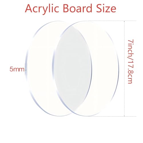Image of 2pcs Clear Round Sheet Acrylic Circle Cake Disk Acrylic Sheets 7 in | Table Top Carving Display Backdrop 5mm Thick Laser Cutting