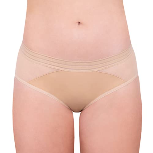 Saalt Reusable Period Underwear - Comfortable, Thin, and Keeps You Dry from All Leaks(Mesh Hipster, XX-Large, Desert Sand)