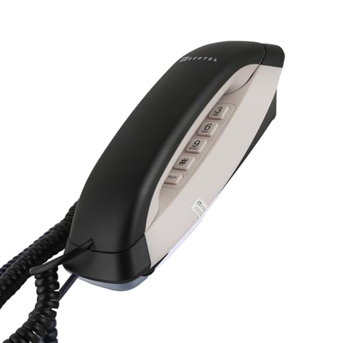 Image of Beetel B29 Designer Slim and Stylish Corded Landline Phone,Ringer Volume Control,Wall /Desk Mountable,Clear Call Quality,Compact Design,Tone Pulse /Flash /Redial Function (Made in India) (Black /WG)(B29)