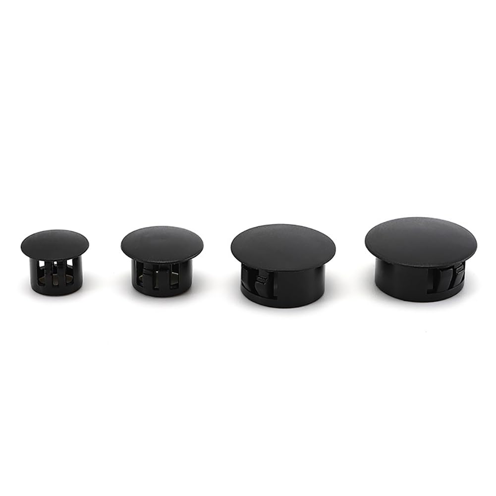 JIHUOO Plastic Hole Plugs - Rubber Door Screw Hole Covers (120 Pcs), Black, Diameter 5mm, 6mm, 10mm, 13mm, 16mm, 19mm - Image 2