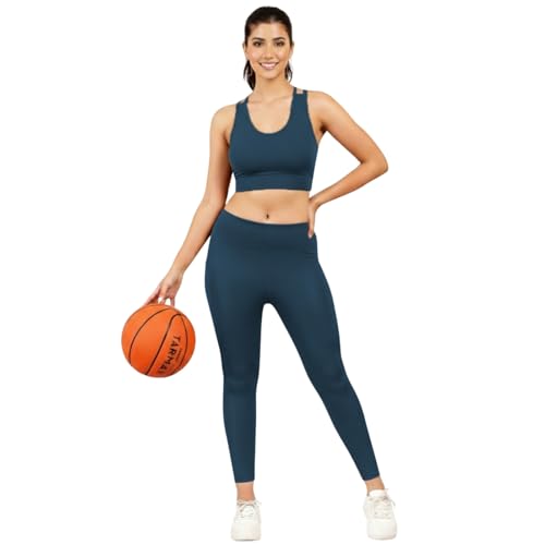 Image of NINQ high Waist Women Gym Compression Pants for Workout with Pocket, Yoga & Exercise, Active Wear Legging Sports Tights Trousers with Comfortable Fit for Running, Jogging & Training