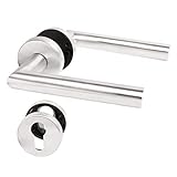 Lienbacher Türdrücker aus Edelstahl, Profilzylinder, Metro, 20 mm x 52 mm, Silber, Matt gebürstet