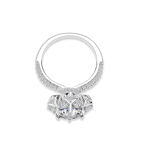 2 Carat Flower Moissanite Engagement Ring for Women, 925 Sterling Silver Large Flower Shaped Moissanite Promise Wedding Ring3