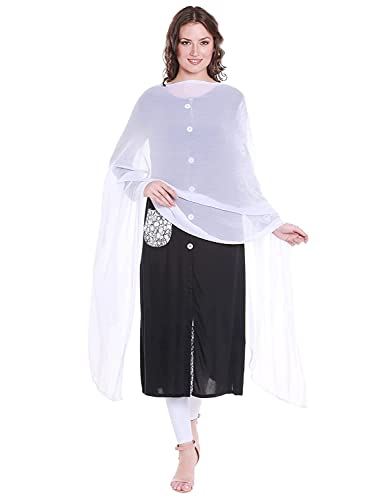 Petrichor Womens Chiffon Solid Plain Dupatta Scarf | Length: 2.1 meter | Width : 30 inches