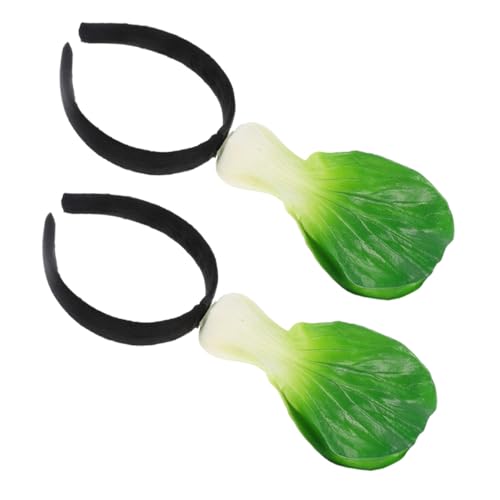MERRYHAPY 2個 野菜カチューシャ 面白い祭りのヘッドバンド 大人コスプレカチューシャ 感謝祭のヘッドボッパー パーティーヘアフープ 野菜ヘッドバンド 面白い野菜のかぶりもの Green 樹脂