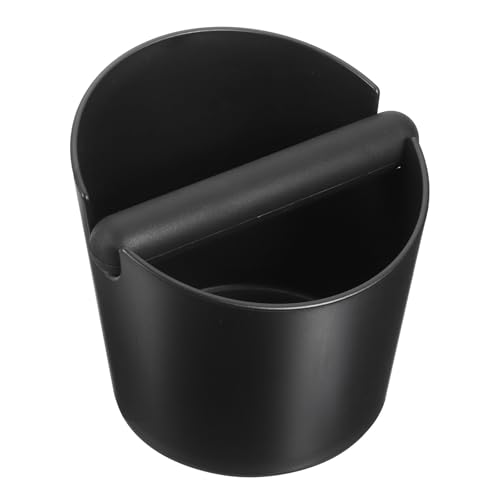 sourcing map Coffee Knock Box, 6.3in Espresso Bucket Grounds Container Dump Bin with Removable Bar and Non-Slip Base (Black)