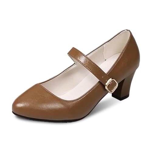 Chaussures pour femme avec talon carré et bout fermé élégantes
