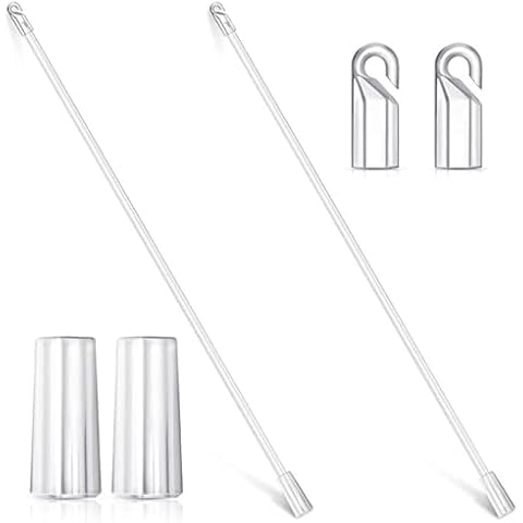 2 Sets Blind Wand Vertical Blinds Replacement Parts Clear Plastic Blind Opener Blind Stick Tilt Rod with Hooks and Grips Rod for Vertical & Wood & Cordless Blinds (12 Inches) Cover