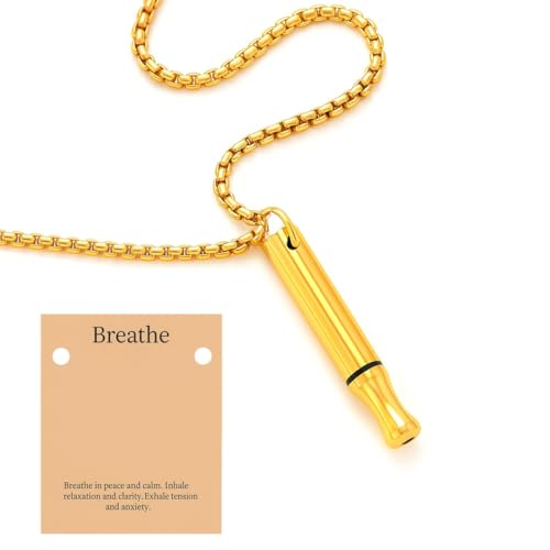 Breathing Necklace for Relaxation and Focus, Mindful Breathing Pendant for Calm, Stress Relief Necklace for Adults, Deep Breathing Tool for Meditation and Anxiety Support (Unisex)
