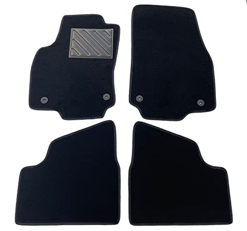 Alfombrillas para Opel Astra H / GTC / SW de 2004 a 2009 a medida, antideslizantes, talonera de goma reforzada, botones de fijación Cover