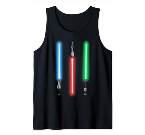 Débardeur Star Wars sabres laser bleu rouge vert maillot sans manche