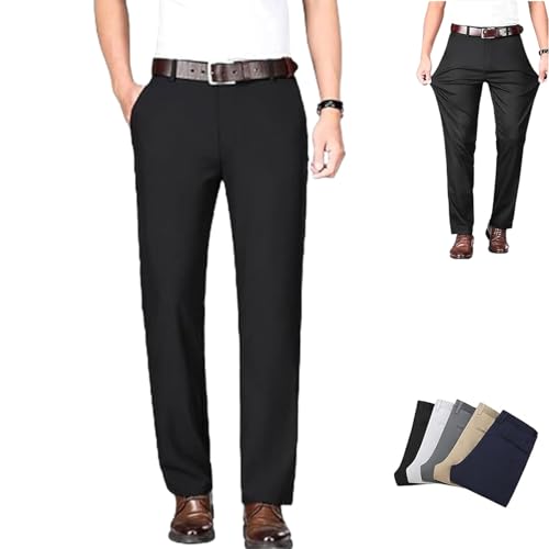 Timeless Flex Stretch Pants - Men's High Stretch Straight Fit Pants, Black, Size 34