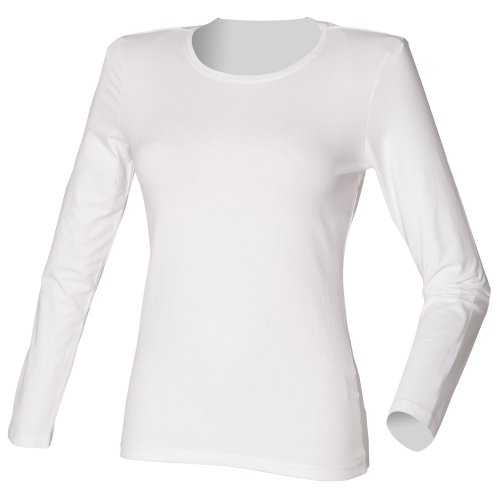 T-shirt extensible à manches longues femme blanc Skinni Fit en taille 36/38