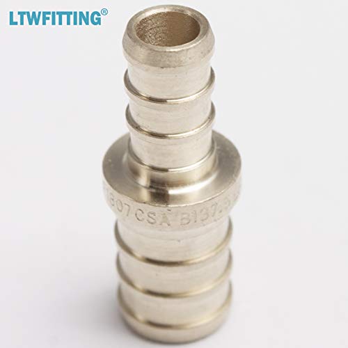 Ltwfitting Lf Brass Pex Crimp Fitting 3/8-Inch X 1/2-Inch Pex Reducing Coupling (Pack Of 5) #TOP2