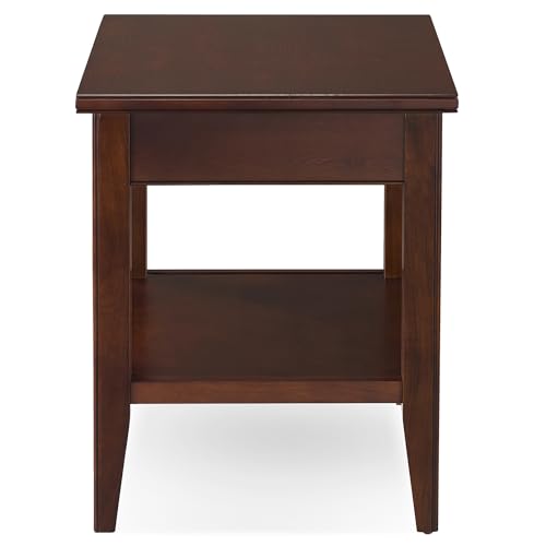 Image of Leick Home Laurent End Table, 24 inch, Chocolate Cherry