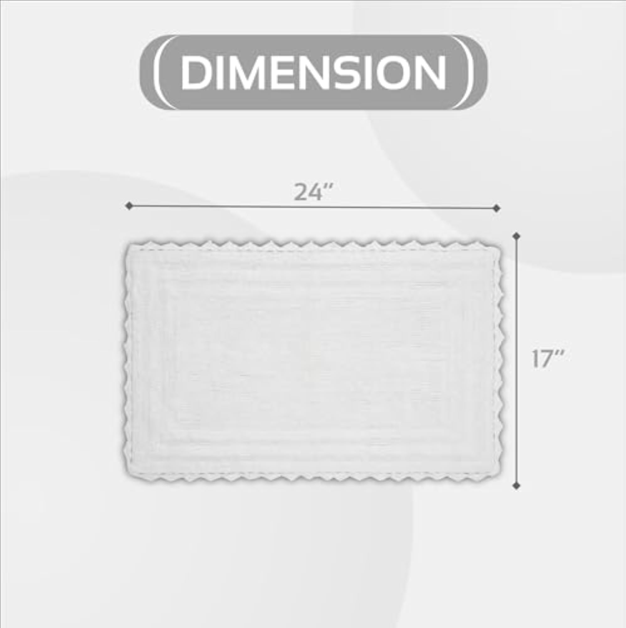 Lilly Crochet Collection 100% Cotton Bath Rug, Rectangle White