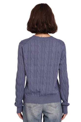 Minnie Rose Women's Long Sleeve V Neck Cotton Frayed Cardigan Sweater2