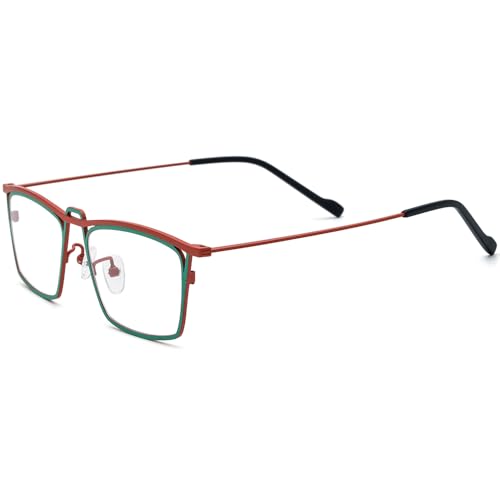 Image of FONEX Pure Titanium Glasses Frame Men Square Magnet Clip On Eyeglasses with Polarized Lens