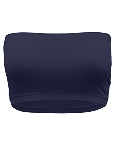 OA Women s 8 Inch Seamless Non-Padded Bandeau Tube Top Bra in Multi Color Combos Single_Navy OS