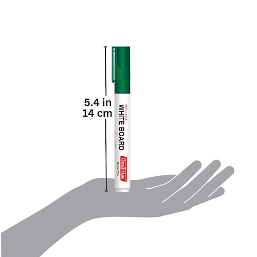 Image of Soni Officemate Whiteboard Marker Combo- Mix | 4 Markers + 4 Inks | Smooth Writing | Black, Blue, Red, Green | 4.43 mm Tip