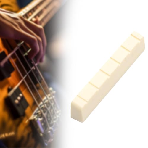 Garende Guitar Nut Flat Bottom Parts Easy to Install Slotted Nut Guitar Bridge Nut Musical Instrument Accessory Luthier DIY, up Guitar nut