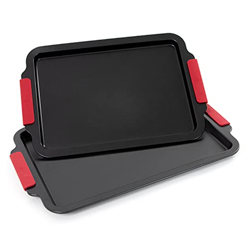 Hell's Kitchen 8 Pc Nonstick Bakeware Set With Silicone Handles, Cookie Sheet, Muffin Pan, Loaf Pan, Cake Pan Set #TOP2
