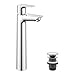 Produktbild GROHE StartEdge, Waschtischarmatur hoch, wassersparend (Wasserhahn für das Bad, Badarmatur mit Pop-Up Ablauf, 30cm hoch, mit 3in1 Werkzeug, einfache Installation am Waschbecken), chrom, 23777001