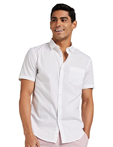 Amazon Brand - Symbol Men's Cotton Shirt | Casual | Plain | Half ...