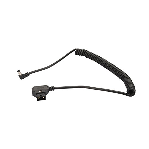 Vellcon PU Coiled D-Tap to DC (5.52.5mm) Power Cable for Black Magic Camera & Camcorder Rig V-mount DSLR Anton Camera Battery