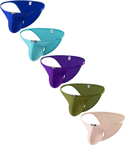 iKingsky Men's Sexy Cheeky Briefs Sexy Pouch Bikini Underwear Breathable Bluge Mens Under Panties