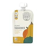 Serenity Kids 6+ Months USDA Organic Veggie Puree Baby Food Pouches | No Sugary Fruits or Added Sugar | Allergen Free | 3.5 Ounce BPA-Free Pouch | Squashes | 1 Count