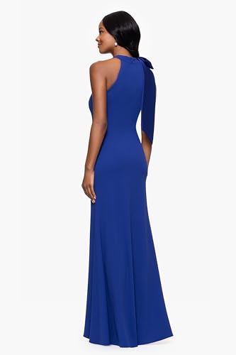 Image of Betsy & Adam Women's Floor-Length, Sleeveless, Bow Detail, with Fitted Silhouette