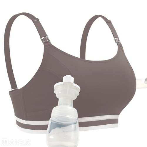 Momcozy 2-in-1 Hands Free Pumping Bra, Adjustable Breast Pump Bra with Wide Support Band for Breastfeeding Moms Large Black Ink