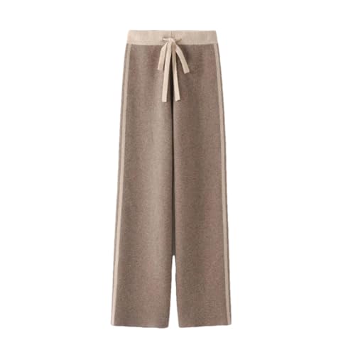 Pantalon de jogging 100% laine femme taille haute tricot jambe droite hiver