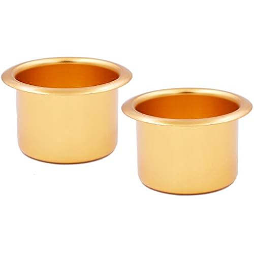 mollensiuer 2Pcs Metal Sofa Recliner-Handles Cup Holder Insert Replacement Drink Can Holder for Sofa Boat Rv Couch Car Truck Poker Table, Gold