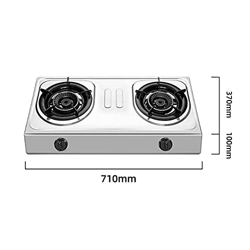 Cuisinière à gaz, Plaque de Cuisson à gaz 4,2 KW ou Double cuisinière à gaz de Camping pour la Cuisson de Table, cuisinière à gaz Propane/Acier Inoxydable Naturel, Compatible avec Tous Les u – Image 3