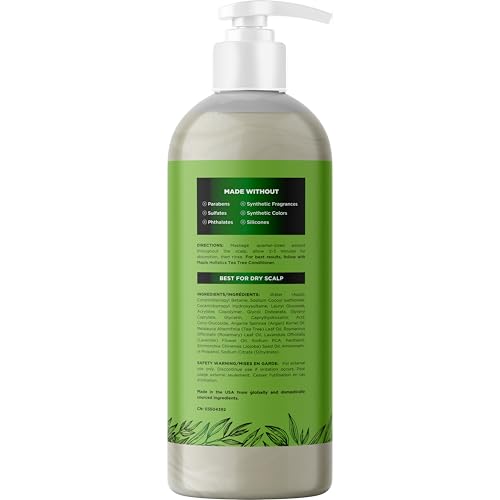 Clarifying Shampoo for Build Up & Oily Hair - Tea Tree Shampoo for Men and Women with Rosemary Essential Oil for Oily Hair and Scalp - Color Safe Vegan Sulfate Silicone & Paraben Free (16 Fl Oz)