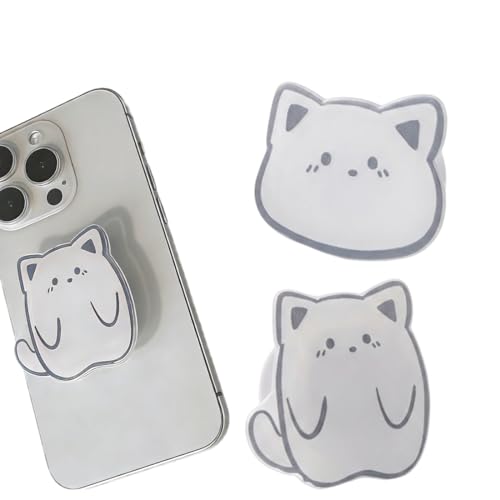 KAHZOR 2 Pièces poignées pour téléphone, motif chat, phone holder, base extensible et poignée pliable, pop socket, support anneau rotatif à 360°, pour...