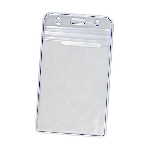 HOMSFOU Porte-badge D’identification Vertical Lot De 100, Étanche, Plastique Transparent Mat, Fente Pour Chaîne, Protection L’eau, Usage Professionnel Et Élève