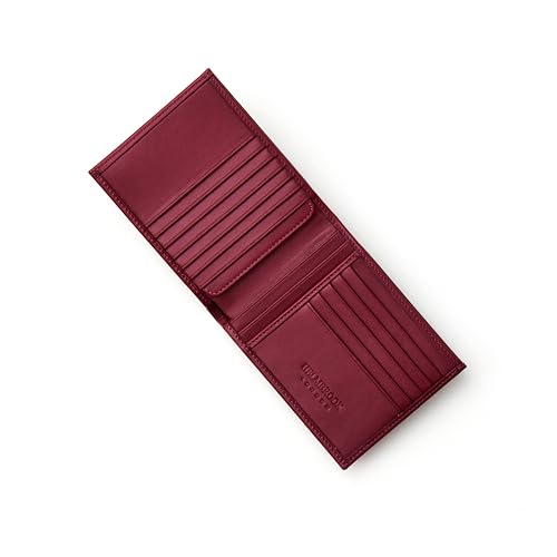 Wallet for Men, Slim Minimalist RFID Full Grain Leather, Handcrafted Bifold, 6 Card Slots, Gift Box Pouch, Christmas Birthday, Burgundy3