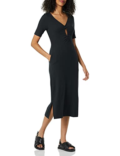 Daily Ritual Robe froncée, décolleté en Goutte Femme, Noir, XXL Cover