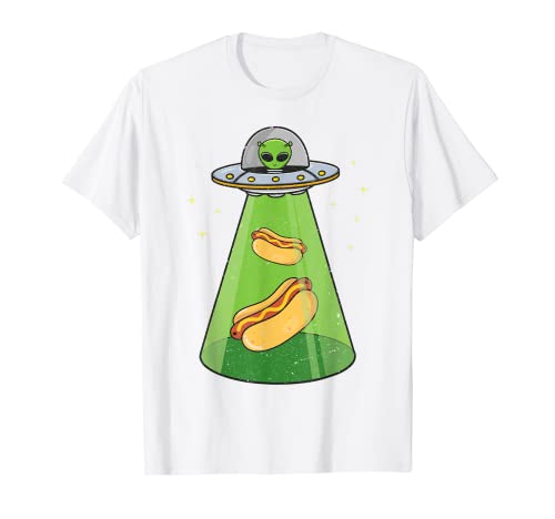Alien Shirt UFO Abduction, Funny Hot Dog para Aliens Lover Camiseta